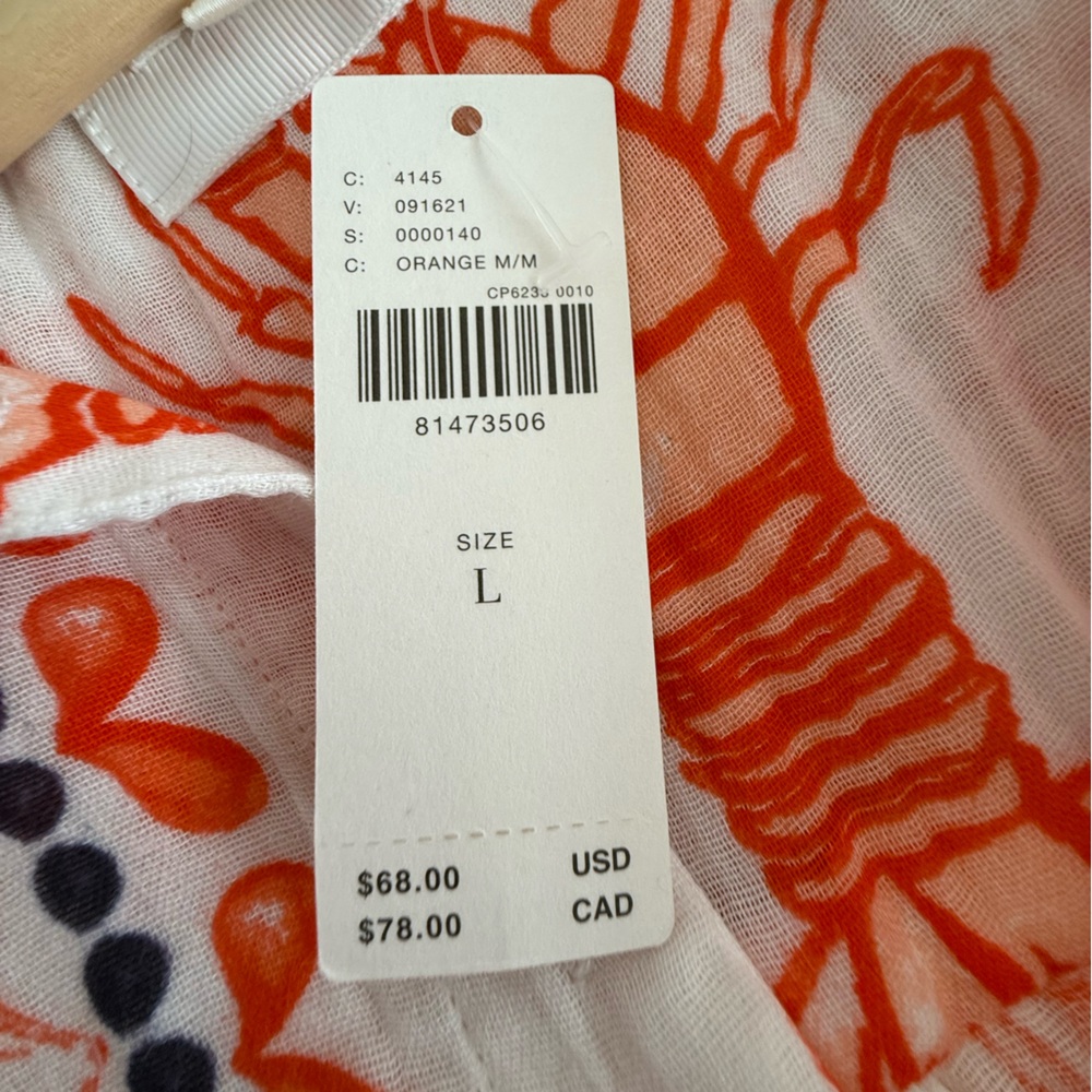 Anthropologie NWT 2 pc set Women’s L Sleepwear/Loungewear in cute Lobster Print - Picture 5 of 8